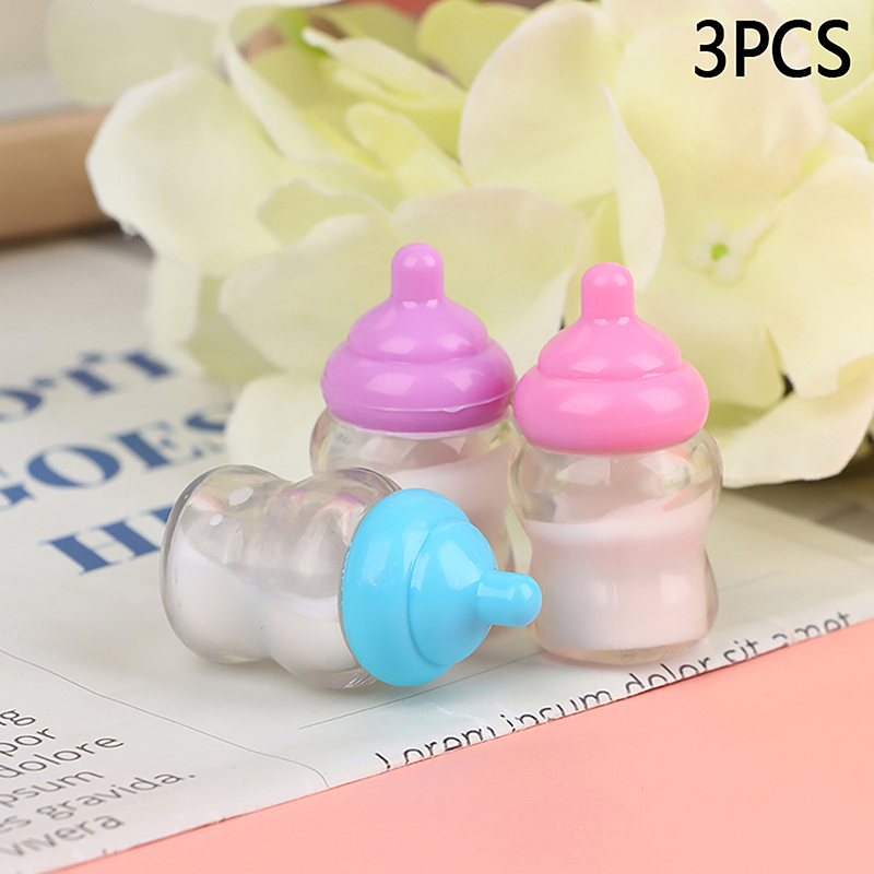 Baby Nursery Set Furniture - 3 Pcs Dollhouse Miniature Baby Bottle
