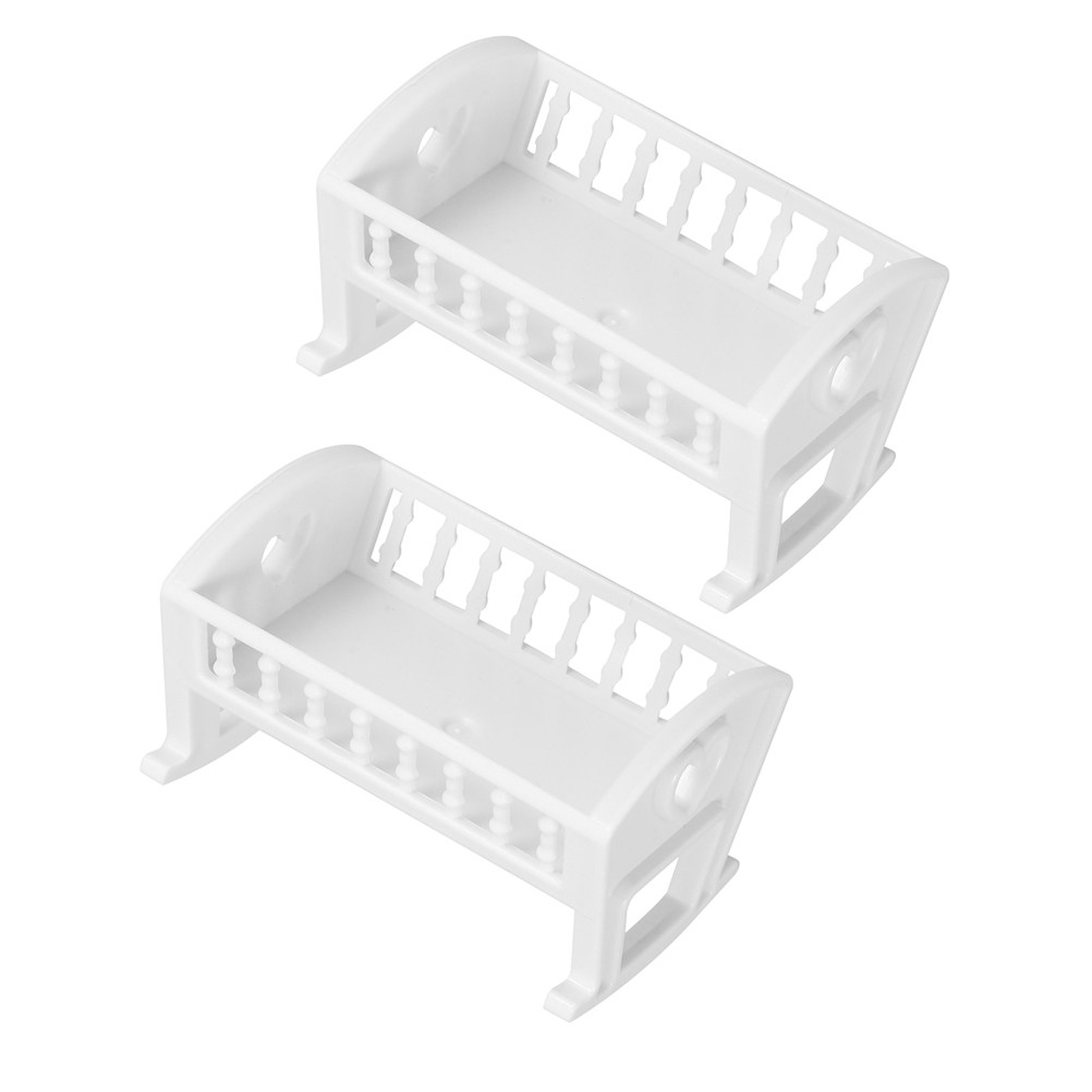 Baby Nursery Set Furniture - 2Pcs Baby Crib Realistic Miniature Cradle