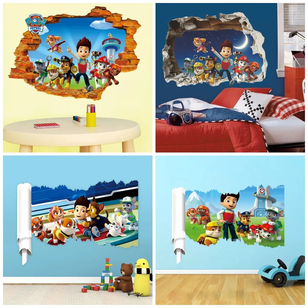 Baby Nursery Wall Mural - Hot 2pcs/3pcs Pawed Patrol Wall Stickers