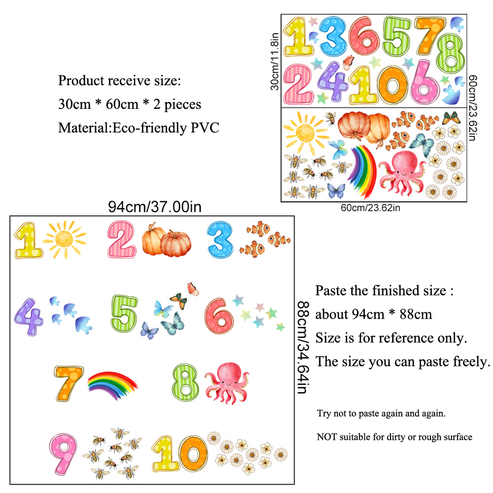 Cartoon Digital Animals Wall S - Baby Nursery Set Furniture review and price