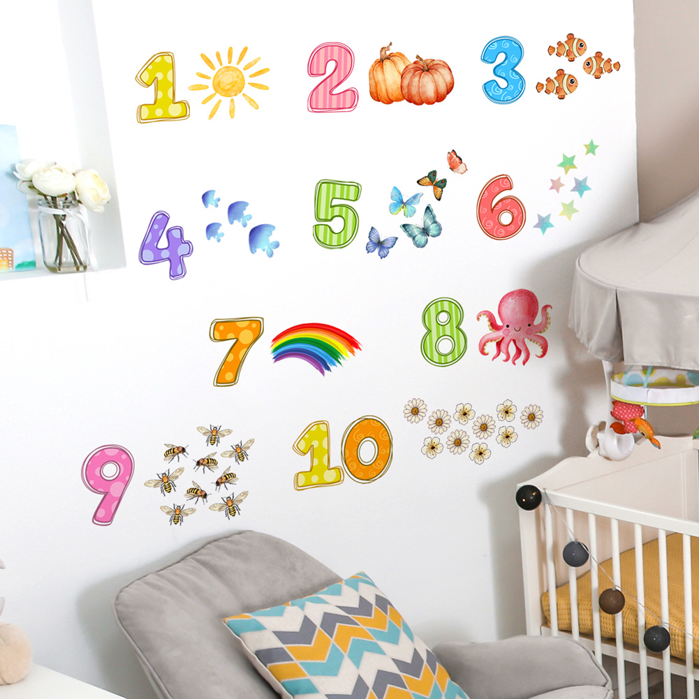 Cartoon Digital Animals Wall S - Baby Nursery Set Furniture review and price