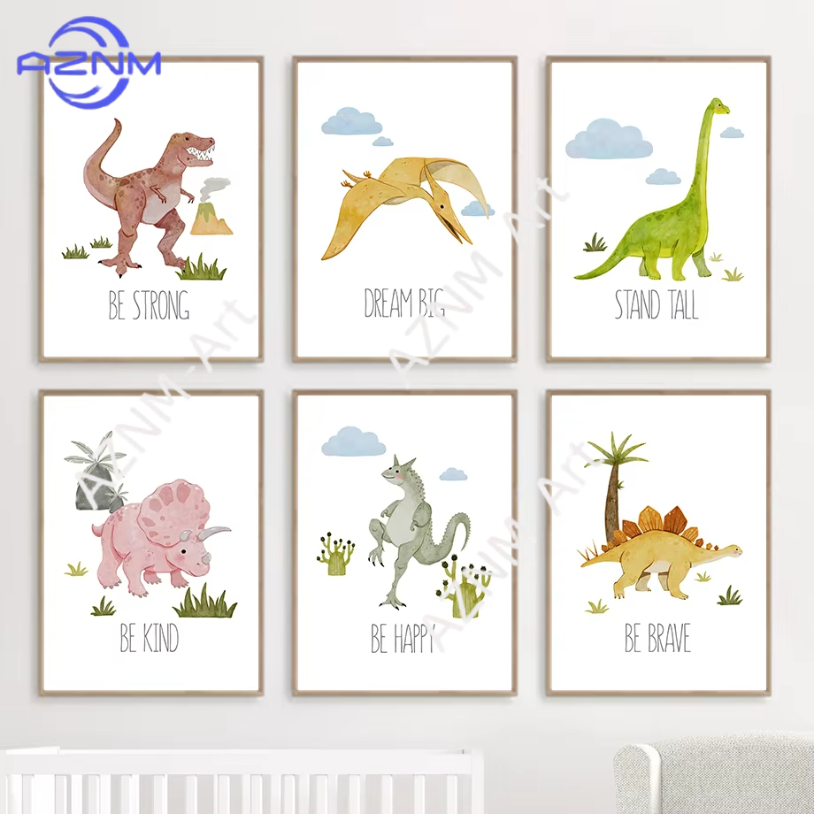 1PC/6PCS Dinosaur Inspirationa - Baby Nursery Quotes Wall Art review and price