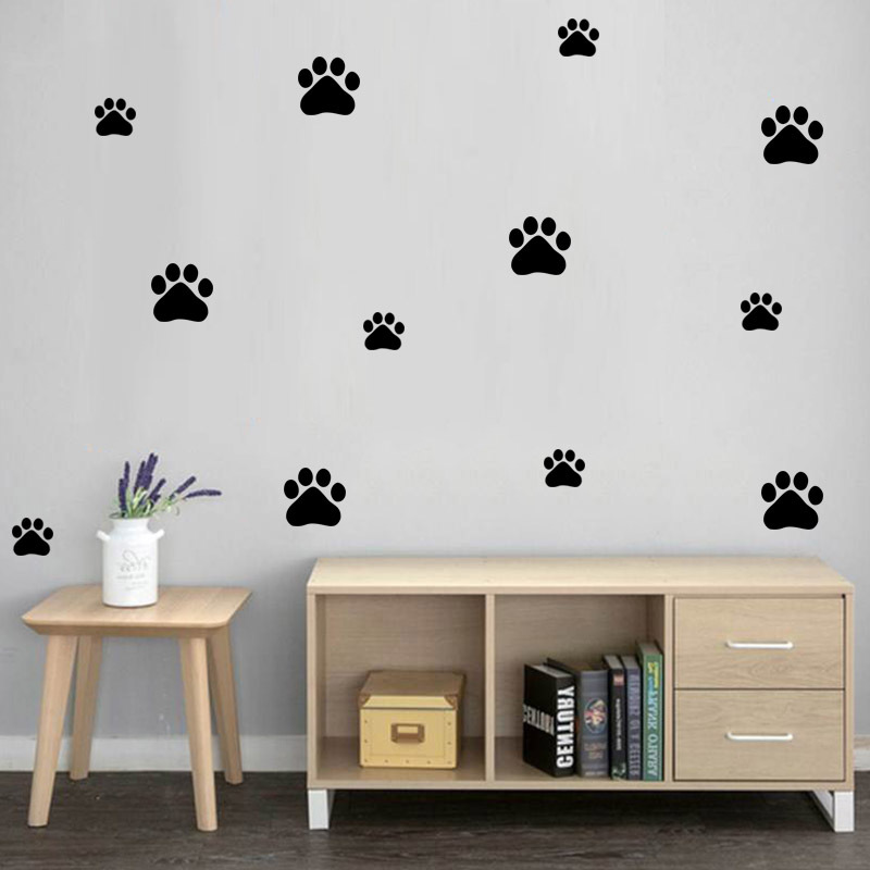 Cartoon Dog Cat Walking Paw Pr - Baby Nursery Wall Mural review and price