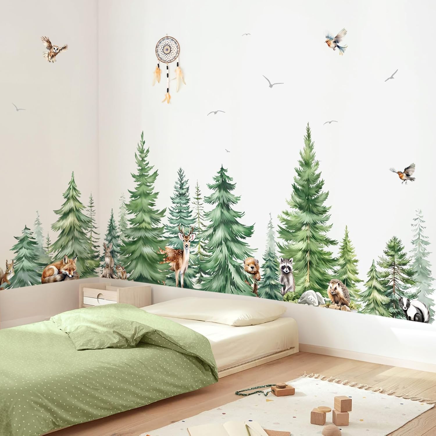 Large Watercolor Pine Tree Ani - Baby Nursery Set Furniture review and price