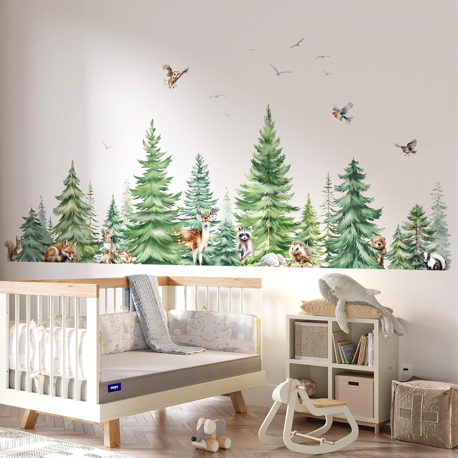Large Watercolor Pine Tree Ani - Baby Nursery Set Furniture review and price