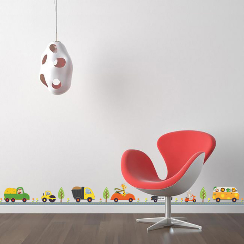 Cartoon Animals Car Wall Stick - Baby Nursery Wall Mural review and price