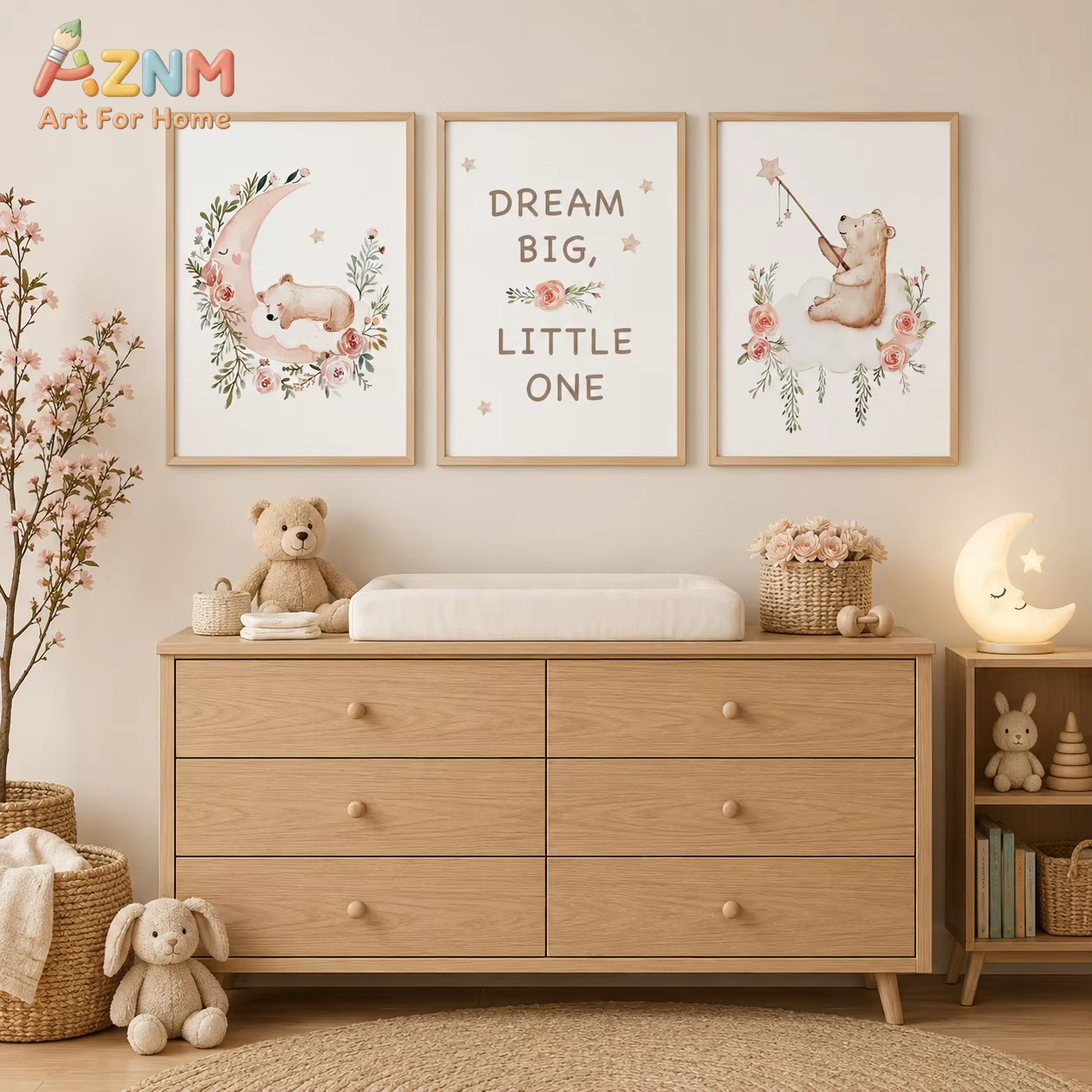 AZNM Nursery Flower Wall Art,  - Baby Nursery Quotes Wall Art review and price