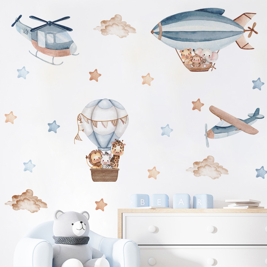 Watercolor Animals Hot Air Bal - Baby Nursery Set Furniture review and price