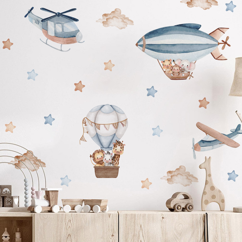 Watercolor Animals Hot Air Bal - Baby Nursery Set Furniture review and price