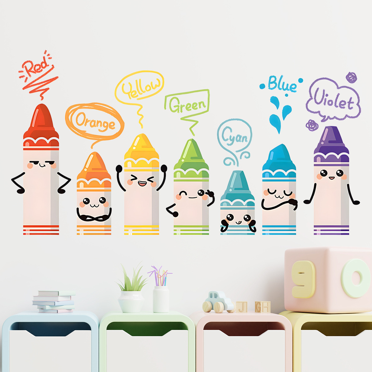 Cartoon Cute Colorful Crayon P - Baby Nursery Set Furniture review and price