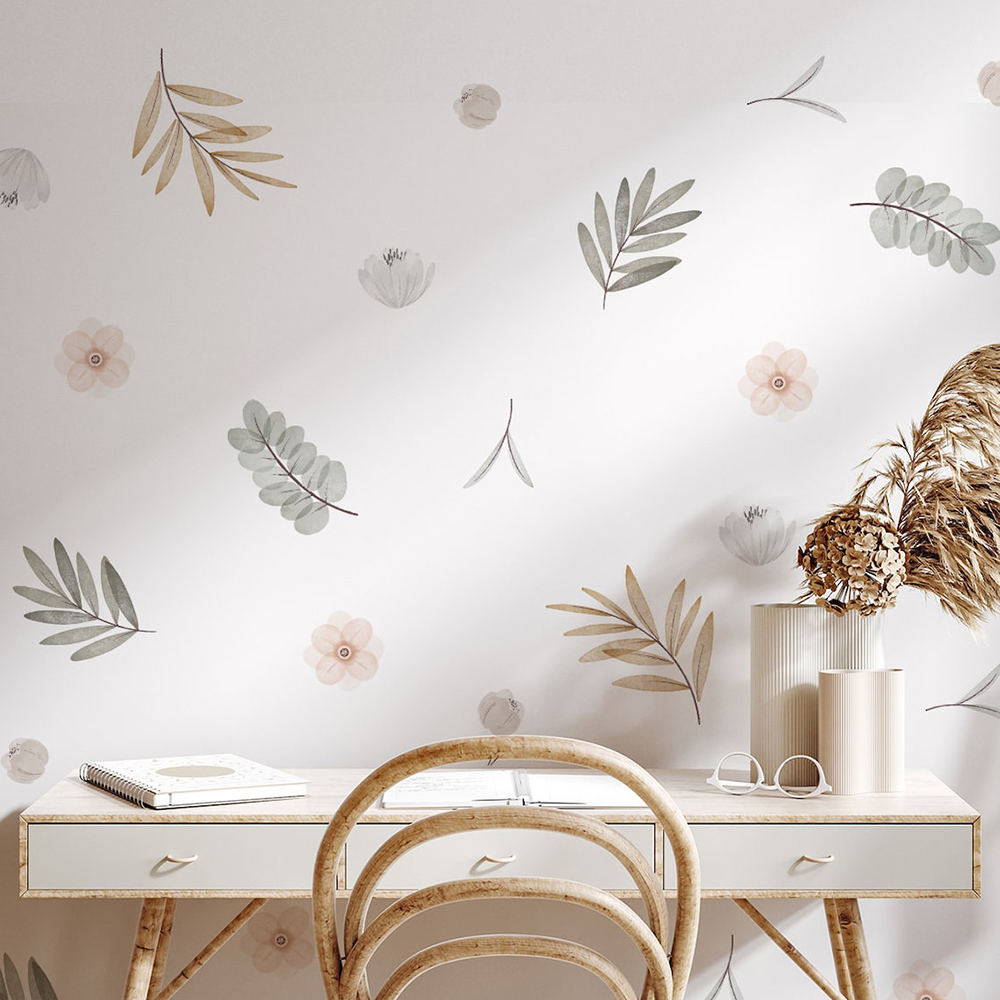 Boho Leaves Botanical DIY Wall - Baby Nursery Set Furniture review and price