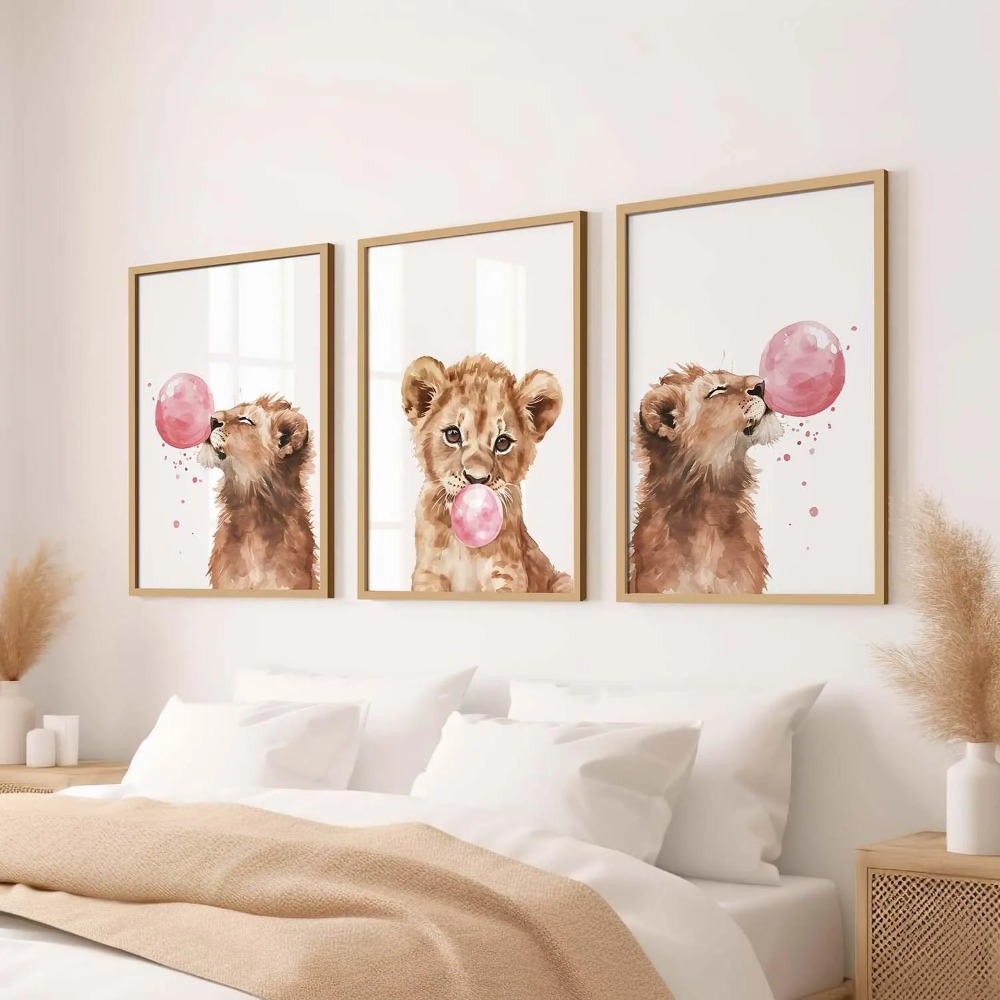 Lion Cub Nursery Wall Art Set  - Baby Nursery Animal Theme review and price