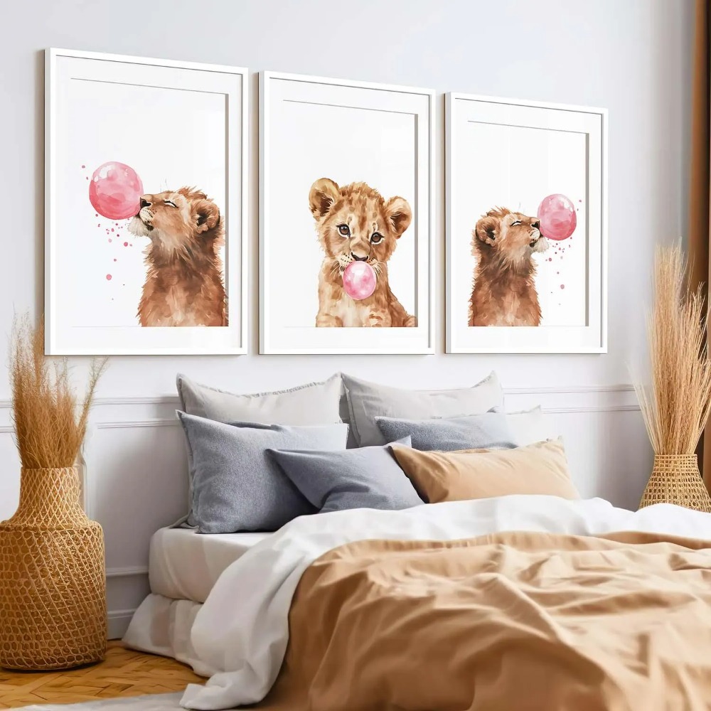 Lion Cub Nursery Wall Art Set  - Baby Nursery Animal Theme review and price