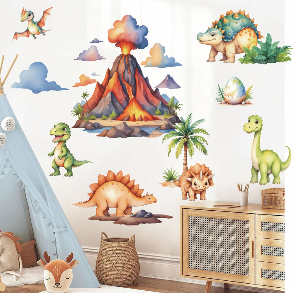 Cartoon Jungle Dinosaur Wall S - Baby Nursery Animal Theme review and price