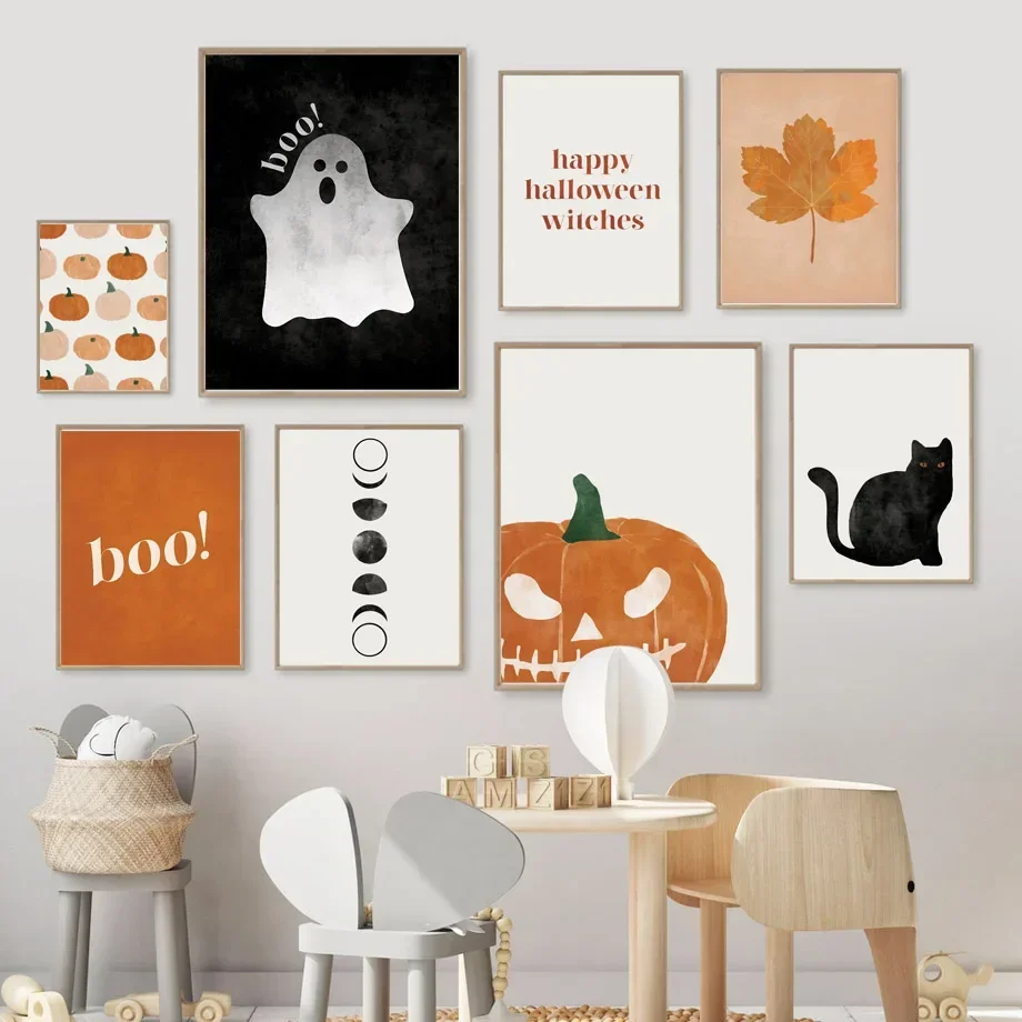 Cat Halloween Soul Pumpkin Wal - Baby Nursery Wall Art review and price