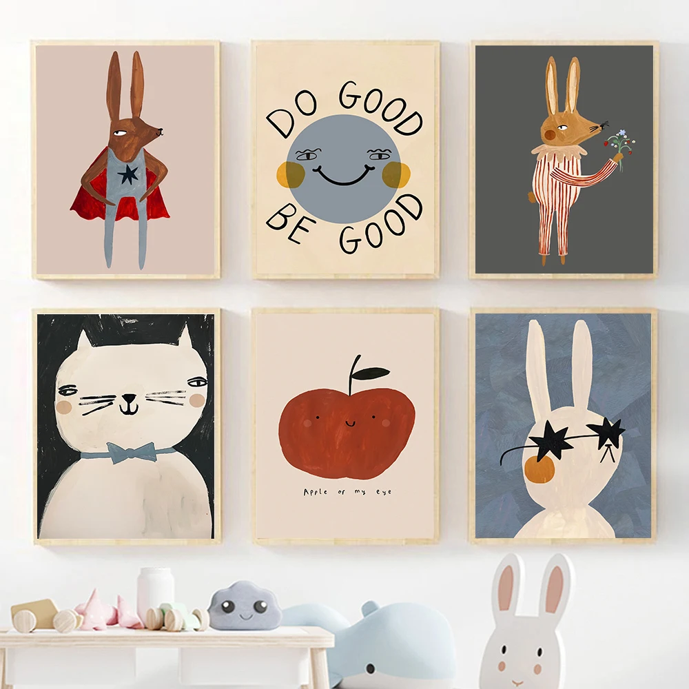 (No frame)Funny Cartoon Rabbit - Baby Nursery Quotes Wall Art review and price