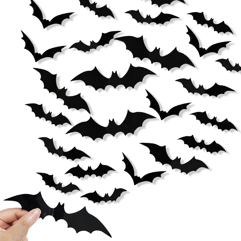 12-120Pcs 3D Black Bat Wall St - Baby Nursery Wall Mural review and price