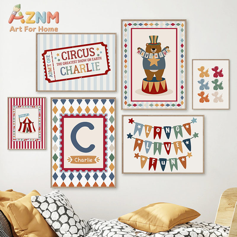 Circus Bear Magician Dog Quote - Baby Nursery Wall Art review and price