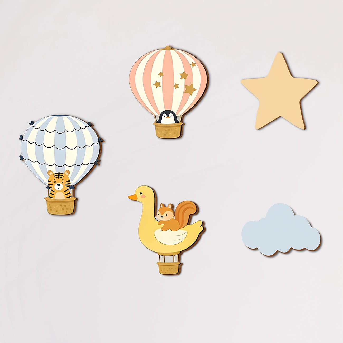 5Pcs Animal Hot Air Balloon Wo - Baby Nursery Wall Mural review and price