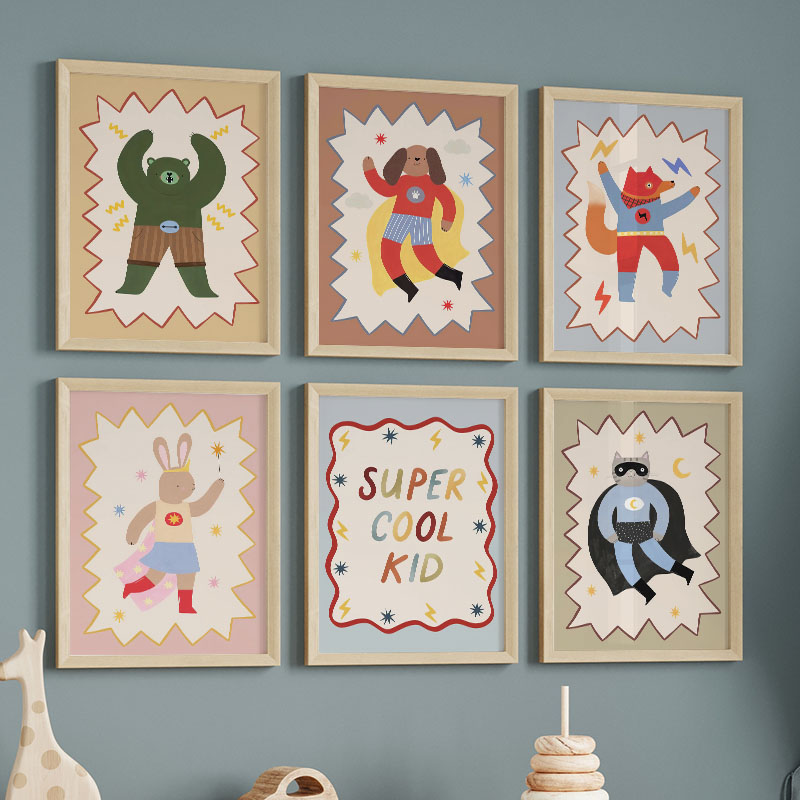 Funny Cartoon Super Cool Kid N - Baby Nursery Fabric review and price