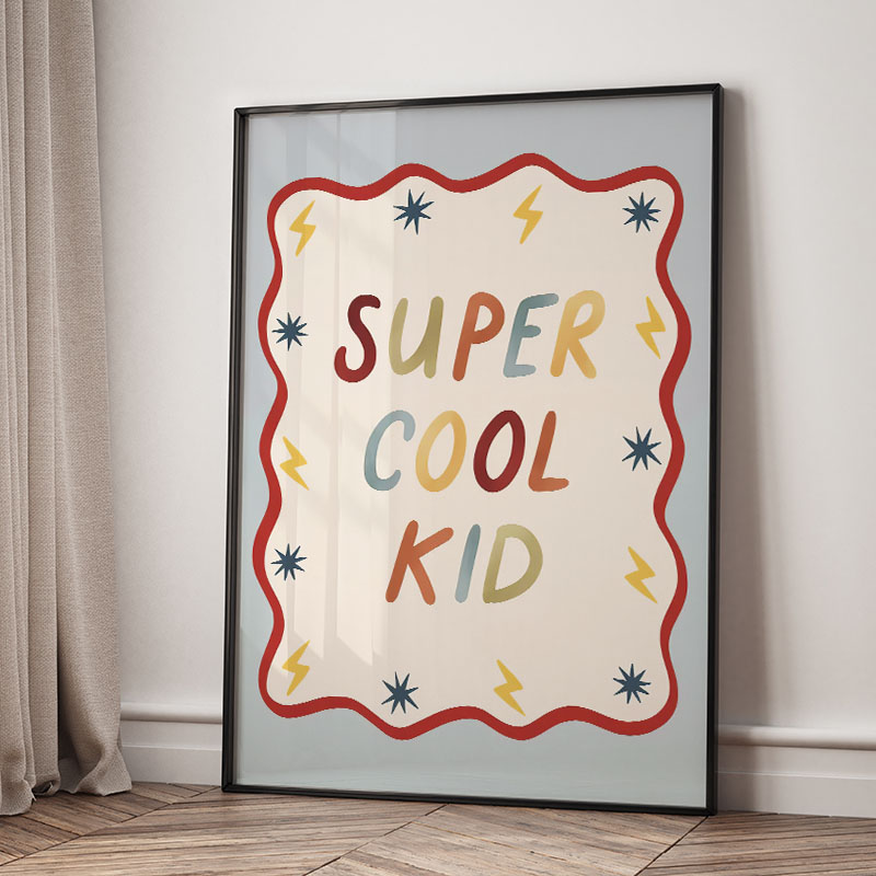 Funny Cartoon Super Cool Kid N - Baby Nursery Fabric review and price