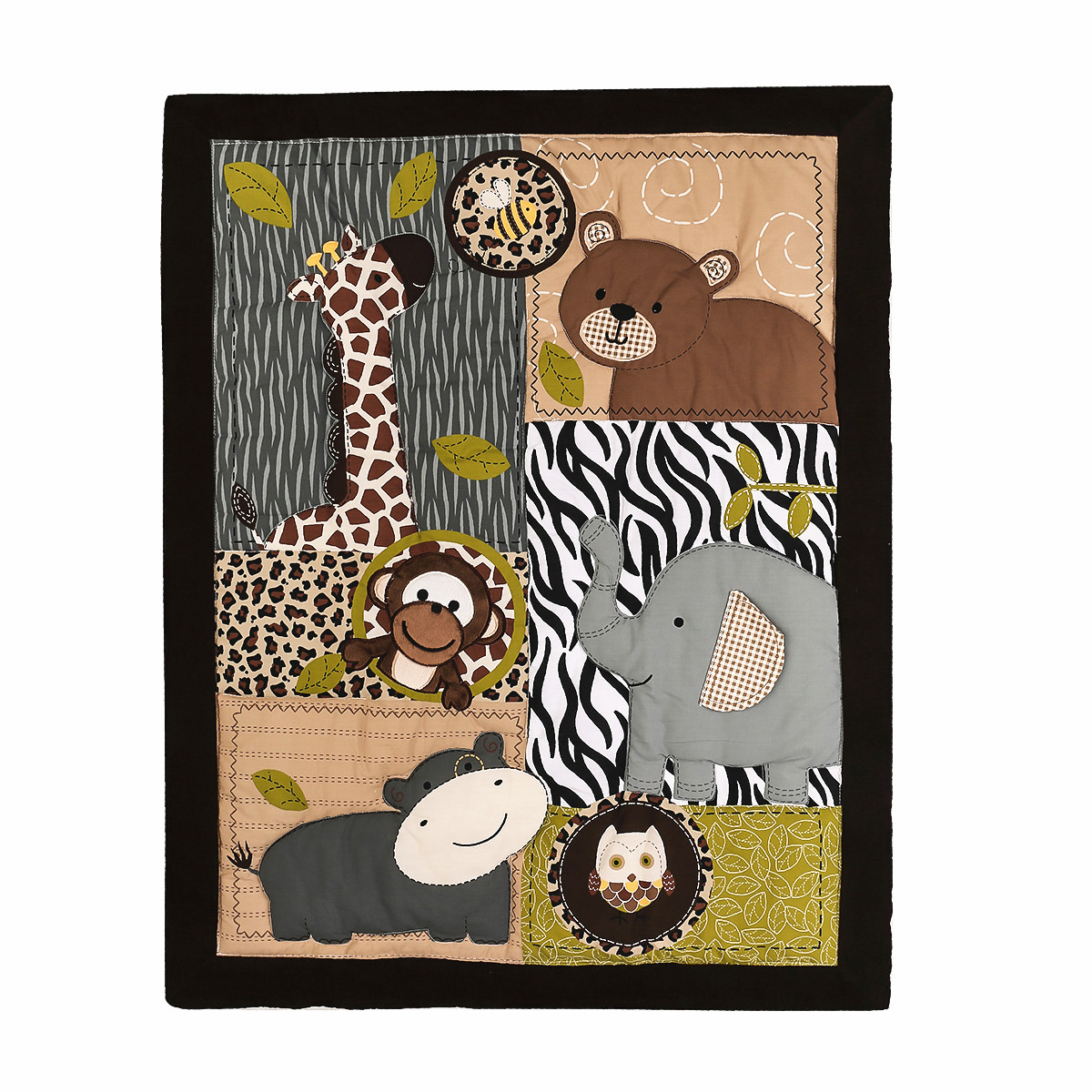3Pcs Embroidered Newborn Baby  - Baby Nursery Animal Theme review and price